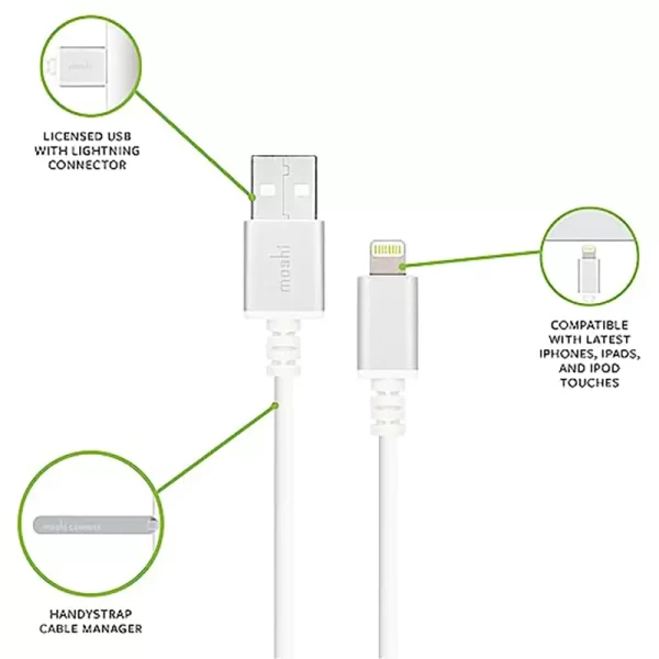 کابل USB-A به لایتنینگ موشی با طول 3متر